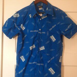 Official Blue Dunder Mifflin Inc. (The Office) Button Down Shirt Size Small